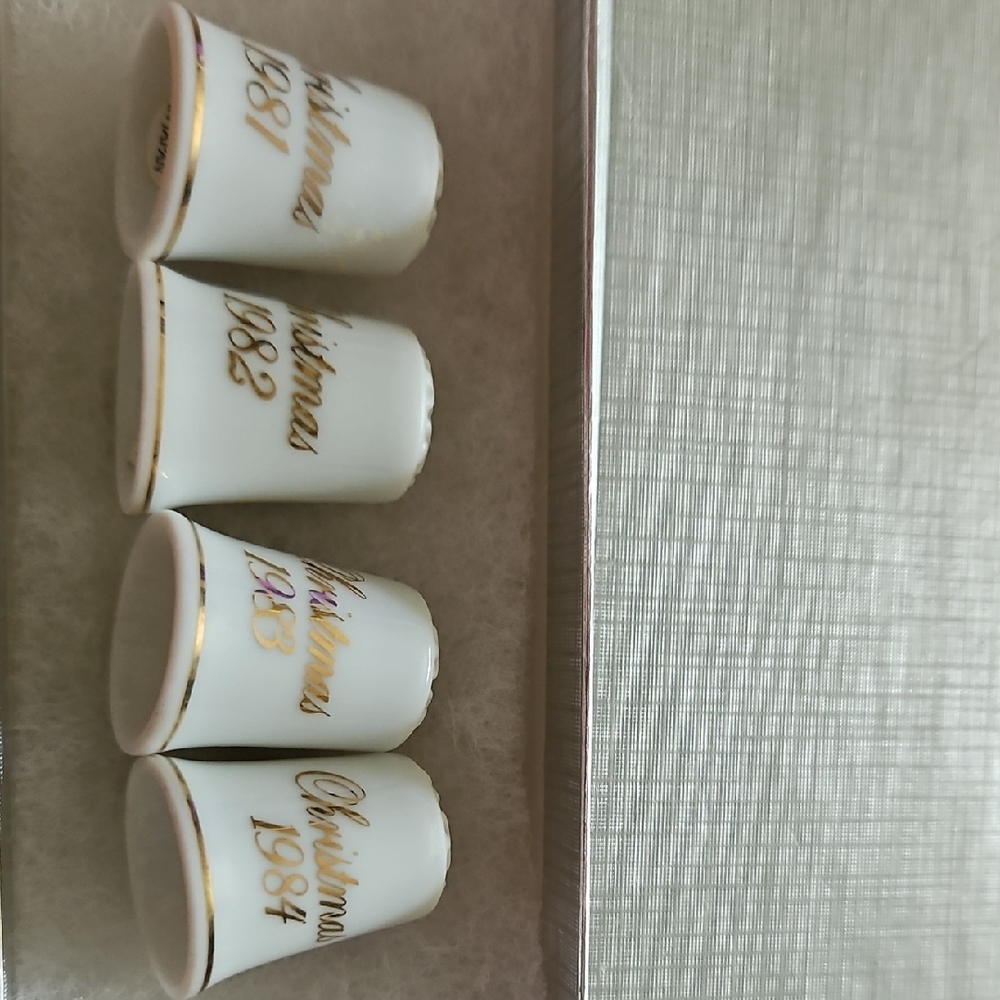 Avon Christmas Collectible Cups - Gold and White